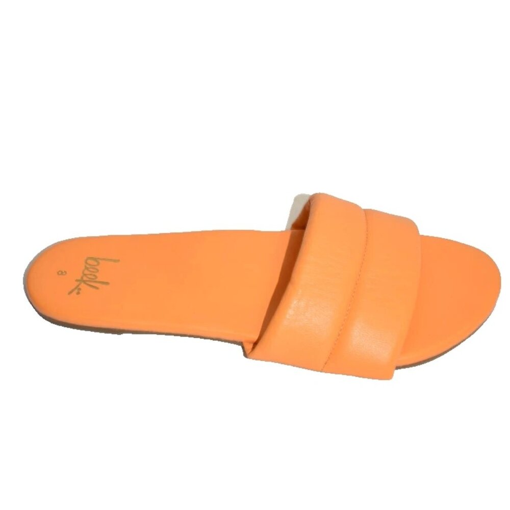 New! BEEK Sugarbird Leather Slide Sandal Flame Orange Size 8 US DD488